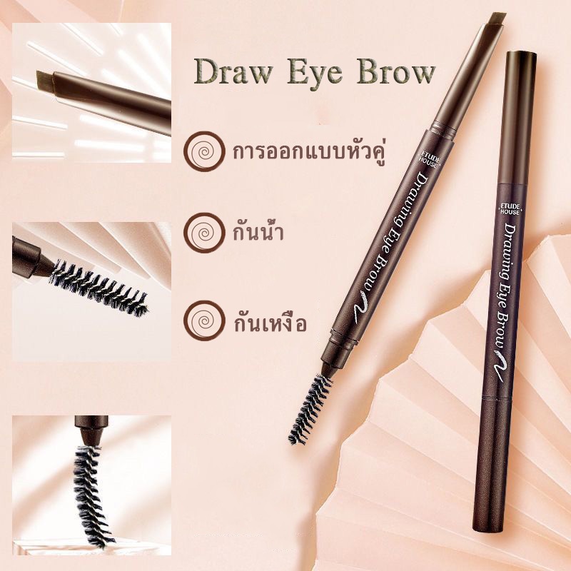 ดินสอเขียนคิ้ว แบบสองหัว แท่งทอง ขนาดเล็ก หัวสามเหลี่ยม ละเอียดพิเศษ ติดทนนาน ไม่เป็นขุย ติดทนนาน  กันน้ํา - รูปที่ 6