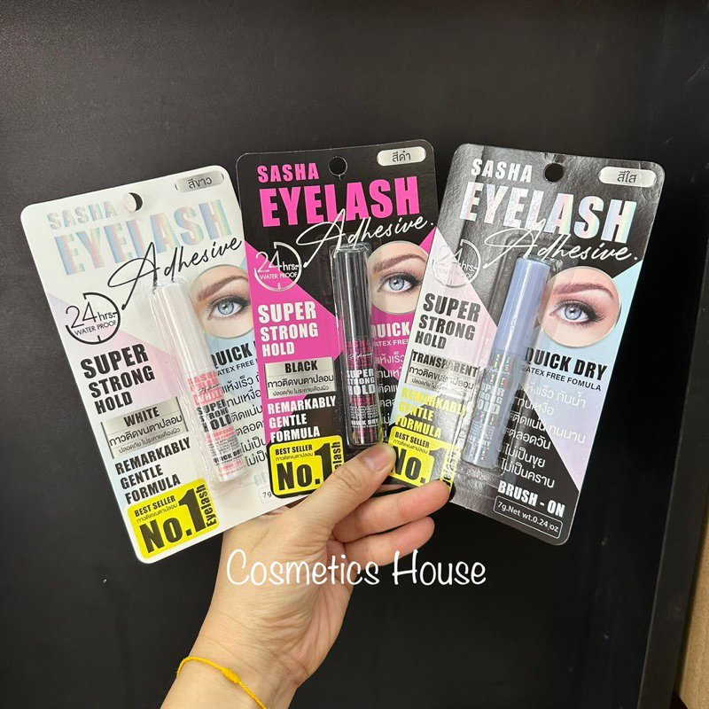 Sasha Eyelash Adhesive ซาช่า กาวติดขนตาปลอม หัวพู่กัน กันน้ำ กันเหงื่อ แท้ %
