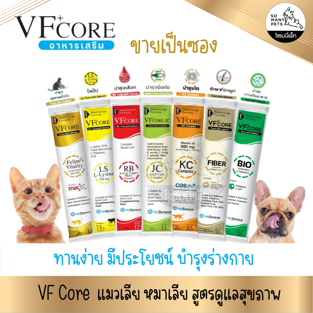 VFcore ขนมแมวเลีย สุนัขเลีย สูตรดูและ และบำรุงสุขภาพ มีประโยชน์ (แบ่งขายเป็นซอง)