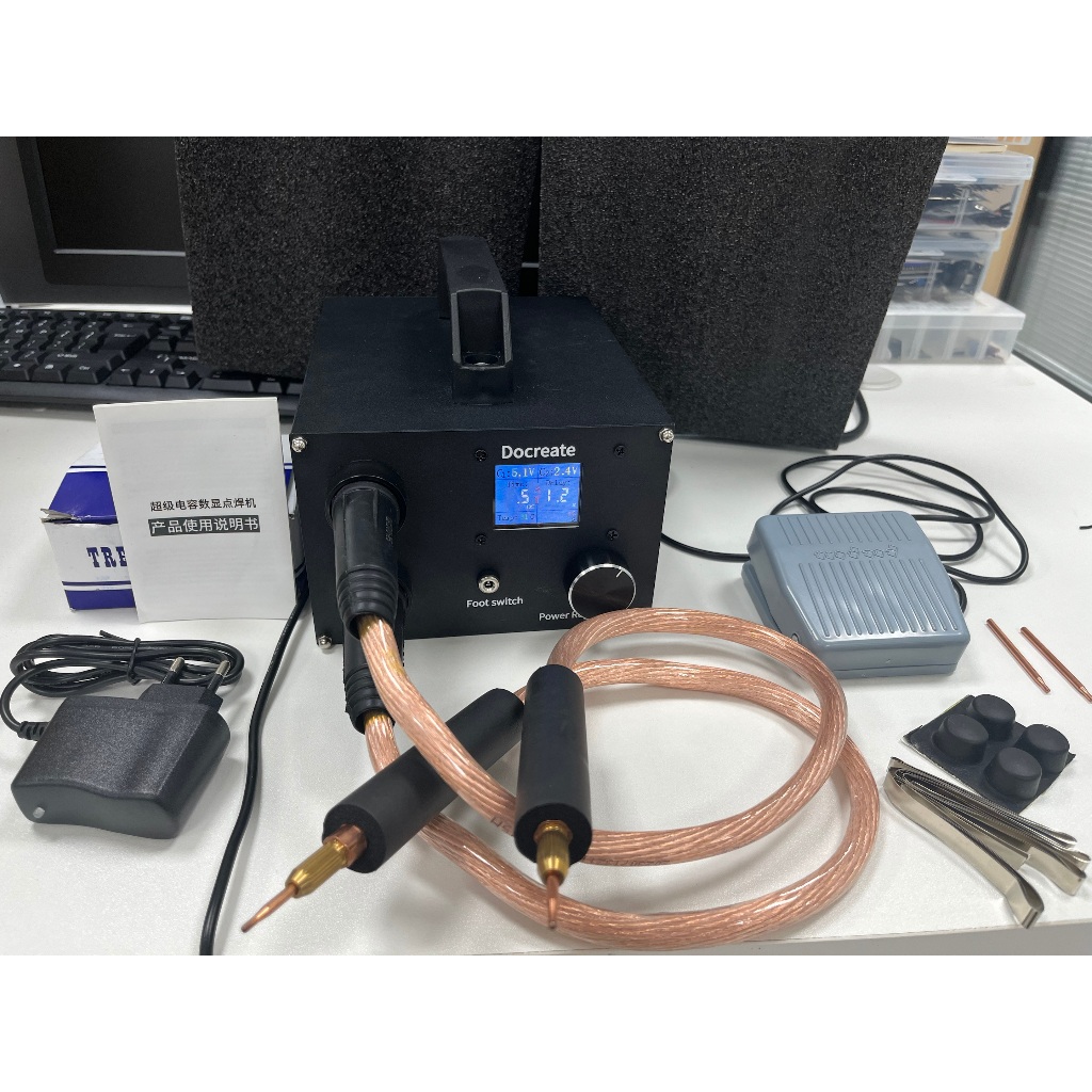 จุดเชื่อม 0.3 Super Farah Capacitor จอแสดงผลดิจิตอลเครื่องเชื่อมจุดแบบพกพา 18650 เข็มขัดนิกเกิลครบชุ