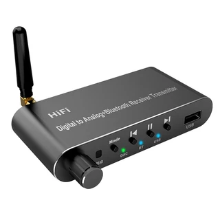 ตัวรับสัญญาณบลูทูธ 4-in-1 5.1, เครื่องส่ง, การเล่น USB, เครื่องส่งโคแอกเซียลไฟเบอร์ออปติก, AUX DAC, ตัวแปลงดิจิตอลเป็นอน