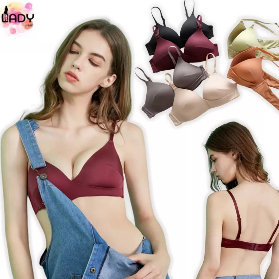 VR-013 SALE บราไขว้หน้าไร้ขอบไร้โครง ฟองบาง [ladywearrr]