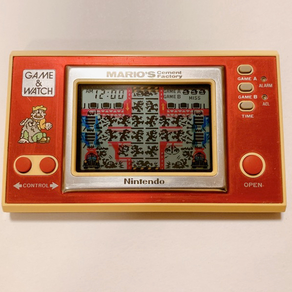 Nintendo Game And Watch Mario's Cement Factory 1983 นาฬิกาข้อมือ สไตล์วินเทจ
