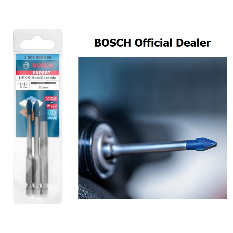 ดอกสว่านเจาะกระเบื้อง/กระจก - Hex-9 (ดอกสว่านเจาะกระเบื้อง/กระจก) BOSCH ของแท้ ตัวแทนจำหน่าย