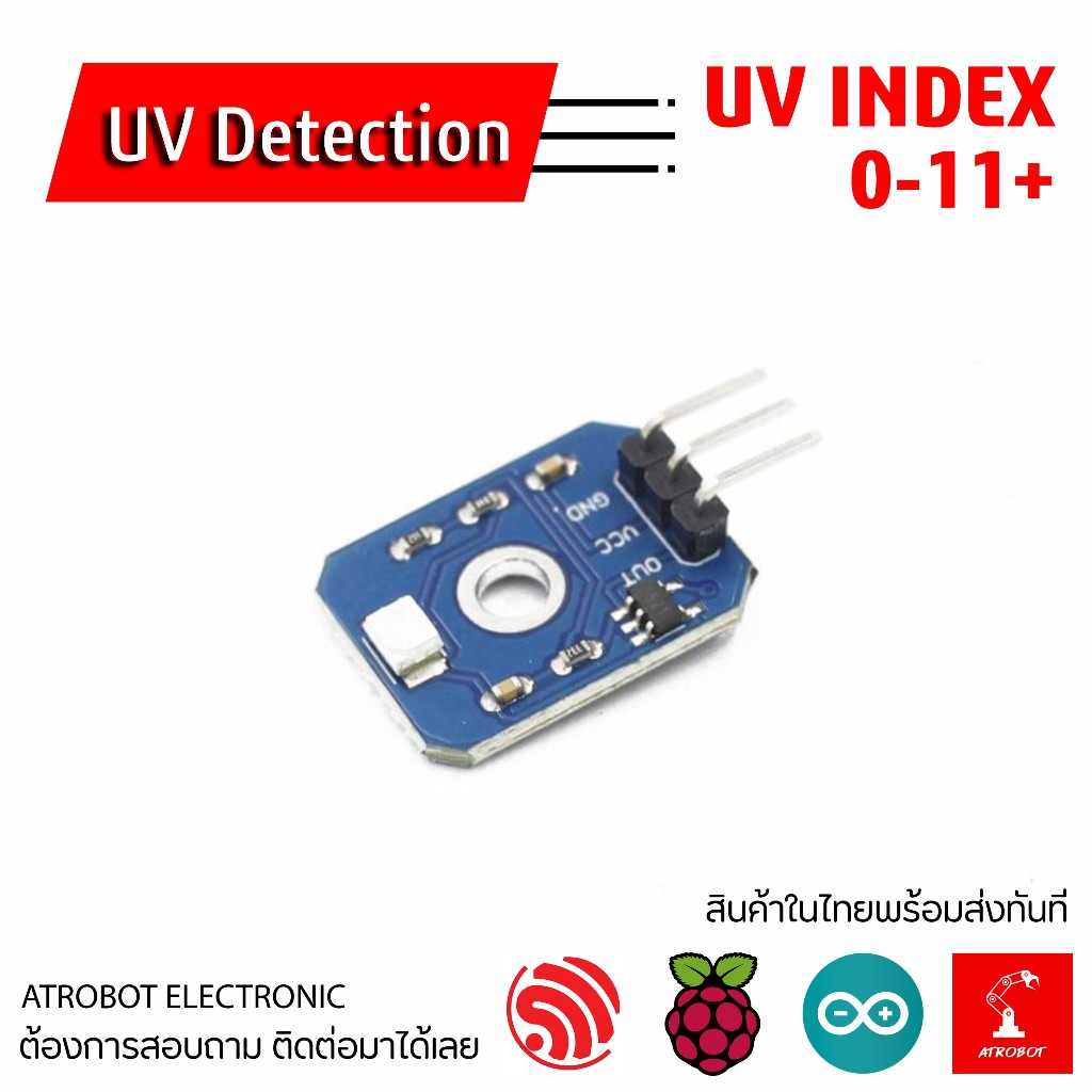 UV Detection Module Sensor เซนเซอร์ตรวจจับรังสี UV INDEX 0 - 11+ แสง UV Ultraviolet รังสีอัลตราไวโอเ