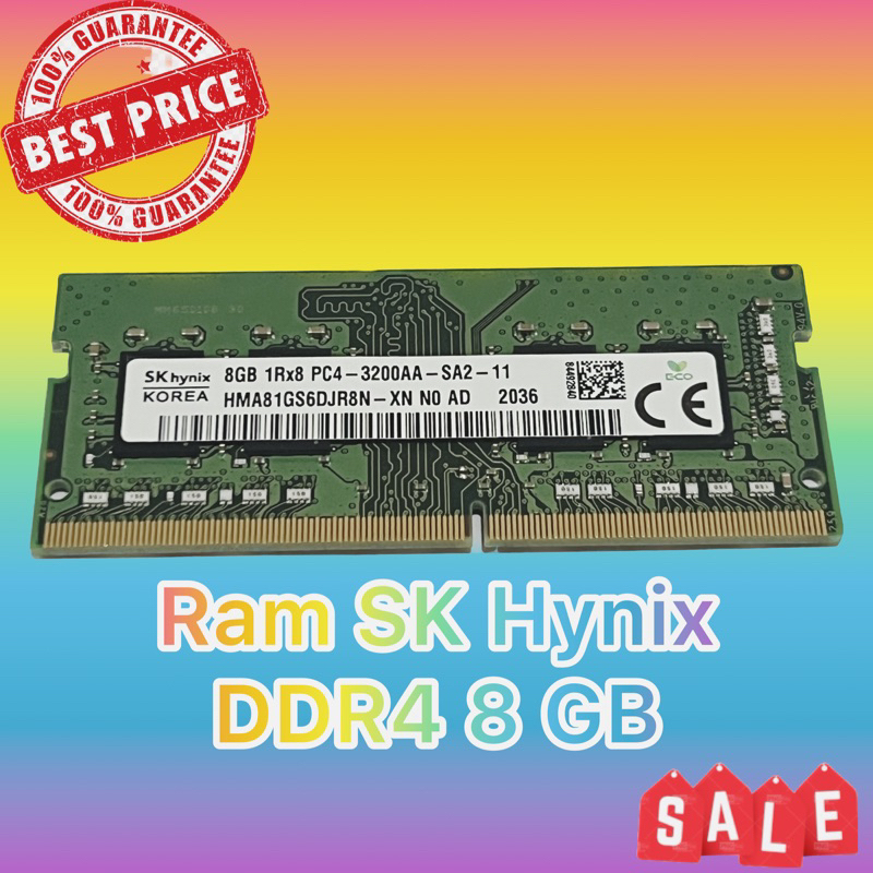 🔰RAM SK Hynix DDR4 8G​ BUS 2666V, 3200AA แรมโน๊ตบุ๊ค🔰