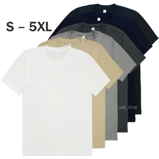 เสื้อยืดคอกลม สีพื้น ไซส์ S - 5XL ทรงตรง ใส่ได้ทั้งผู้ชาย และ ผู้หญิง