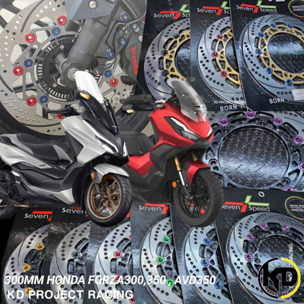 [ กรอกโค้ด 2000AB15 ลดเพิ่ม] จานดิสเบรคหน้า Sevenspeeก V4 Forza300,350 ,ADV350 มี 12 สี ขนาด300mm หนา4.5mm