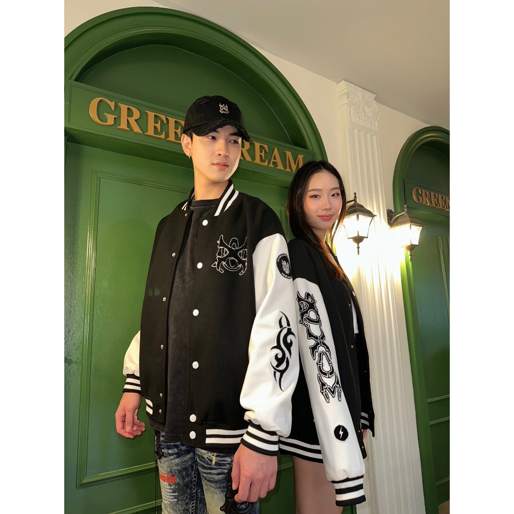 XOM603 XOM เสื้อแจ็คเก็ต แจ็คเก็ตแนวเบสบอล