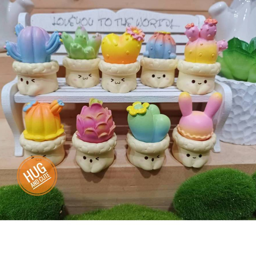น้องแคคตัสในกระถางสุดน่าฮัก (ราคา/1 ชิ้น) ตุ๊กตาแต่งบ้าน ตุ๊กตาแต่งสวน ของสะสม โมเดล จัดสวนถาด พร็อพถ่ายรูป