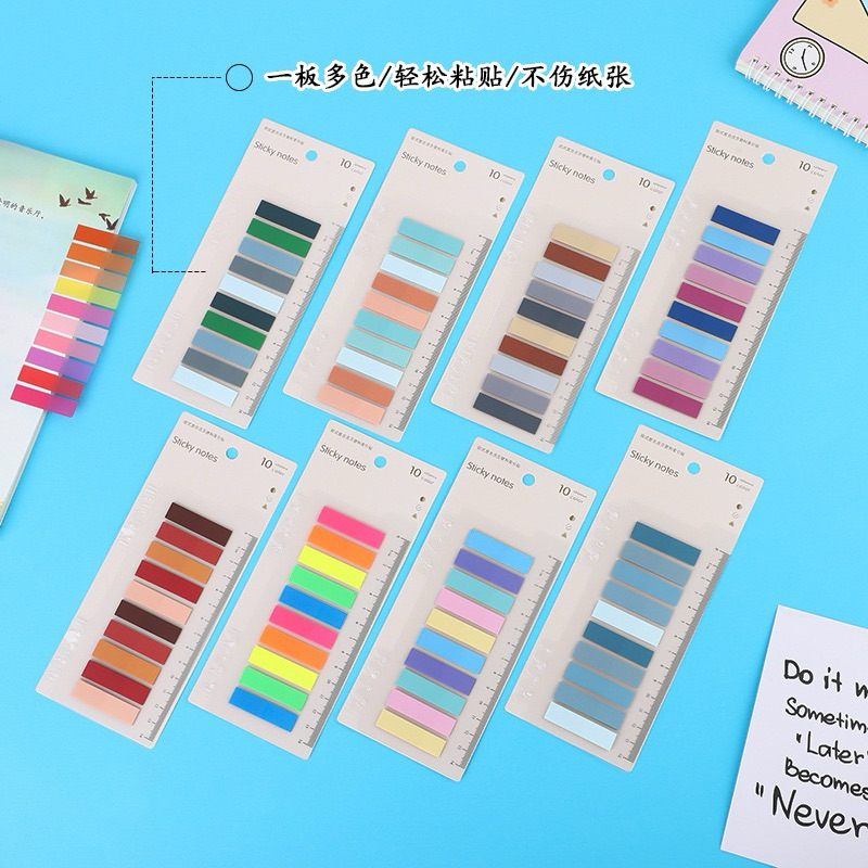 Sticky Notes Index แบบพลาสติก ดัชนีคั่นหน้า ที่คั่นหนังสือ แบบไม้บรรทัด 10 สี (พร้อมส่ง) ราคา ถูกที่สุด ดีลบีเคเค แกลเลอรีภาพที่ 9