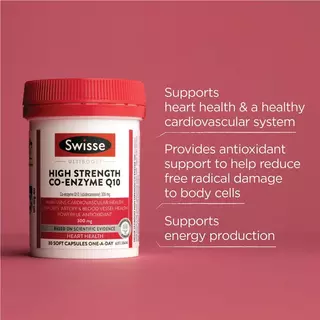 Swisse CoQ10 300mg 90 Capsules สนับสนุนสุขภาพของหัวใจและหลอดเลือดหัวใจ