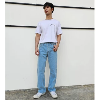 ใส่โค้ด GDZDEC1 Golden Zebra Jeans กางเกงยีนส์ชายทรงขากระบอกใหญ่ผ้าไม่ยืดเอวสูงไซส์เล็กไซส์ใหญ่ #209