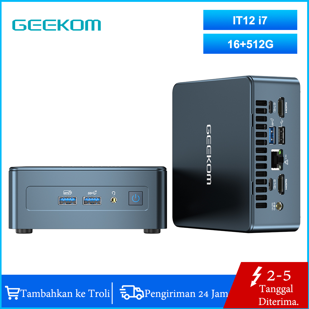 GEEKOM Mini IT12 Mini PC, Intel i7-12650H (12 Cores, 16 Threads, 18M Cache) Desktop PC, Wi-Fi 6E Off