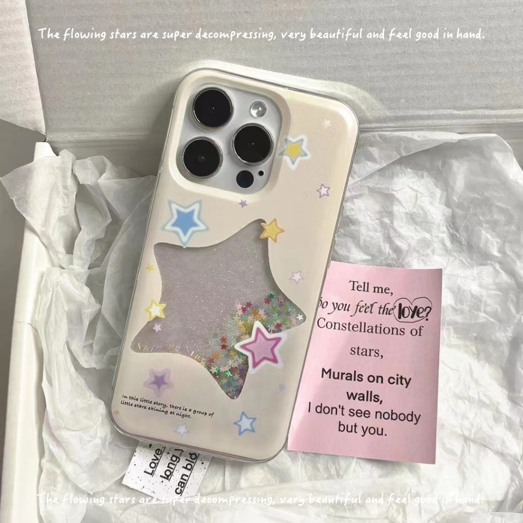 จัดส่ง24ชม for iPhone 15/11/12/13/14 Pro max case เคสไอโฟน11 แฟชั่น บางเบาพกพาง่าย น่ารัก ดาว ไหล คลายเครียด Case