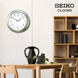 SEIKO CLOCKS นาฬิกาแขวน รุ่น QXA327M ขนาด 11.4 นิ้ว เดินสเต็ป สีเขียว