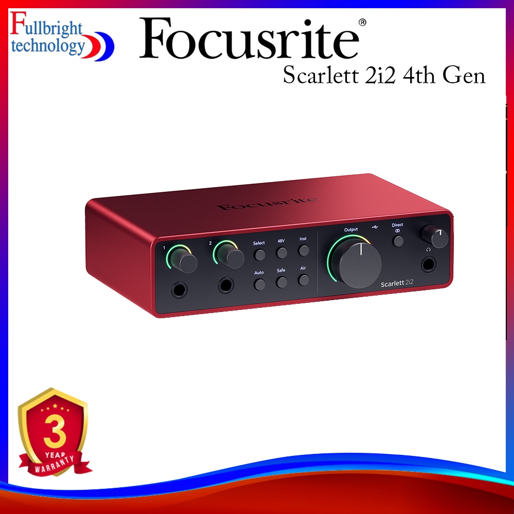 Focusrite Scarlett 2i2 (Gen4) ออดิโออินเตอร์เฟส  รุ่นใหม่ Gen4 รับประกันศูนย์