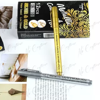 ปากกามาร์กเกอร์ เมทัลลิค (มีของพร้อมส่ง) รุ่น550 หัว 1.5-3มม สีทอง 🟡 สีเงิน ⚪️ ปากกาลงยันต์ เขียนได้บน กระดาษ ผ้า
