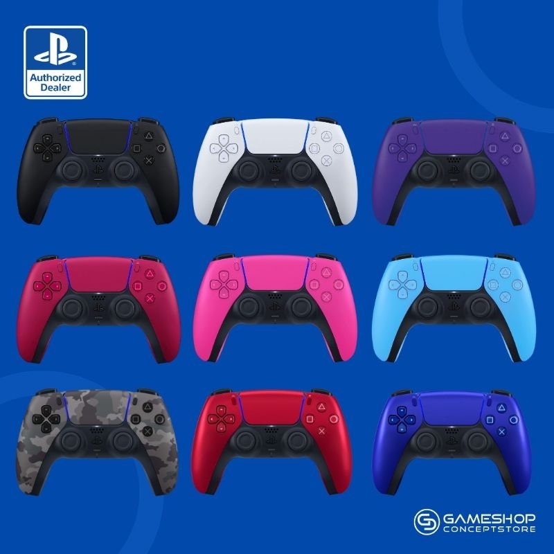 [Official] PlayStation : จอย PS5 DualSense Wireless Controller ประกันศูนย์ Sony ไทย 1 ปี ขาว/ดำ/แดง/ฟ้า/ม่วง/ชมพู/ทหาร