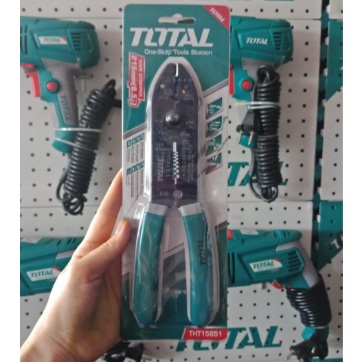 TOTAL คีมตัด ปอก ย้ำ สายไฟ ขนาด 8.5 นิ้ว (215 mm) รุ่น THT15851 พร้อมส่ง โดยตัวแทนจำหน่าย