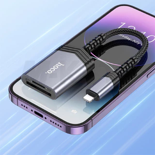 Hoco รุ่น UA25 ตัวแปลง SD/TF OTG Card Reader 2in1 เครื่องอ่านการ์ดลีดเดอร์ USB-C card reader tranfer files 2TB 480Mbps