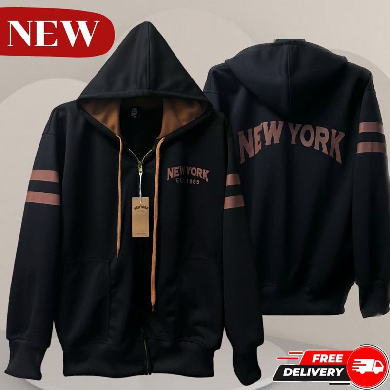 เสื้อกันหนาวNew York รุ่นคาดแขน