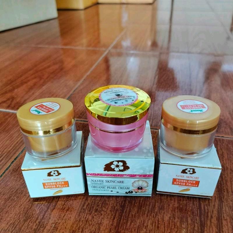 ชุดพิเศษ 3ชิ้น ครีมไข่มุกออร์แกนิก1 + ครีม กันแดด5กรัม 2กล่อง