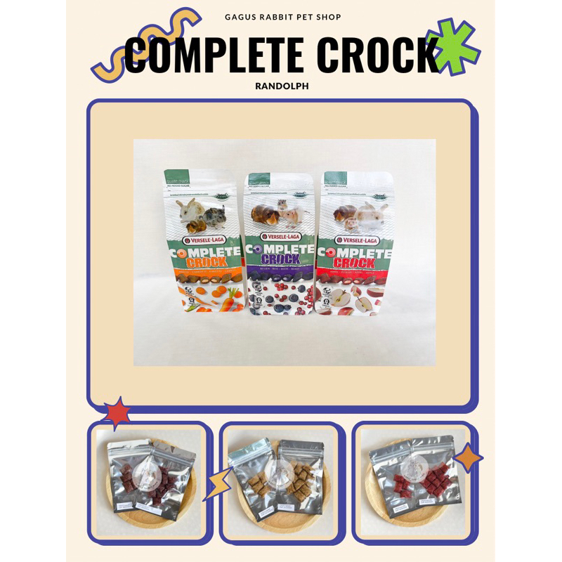 (แบ่งขาย)CROCK COMPLETE ขนมอบกรอบ สำหรับกระต่าย แฮมเตอร์ ชินชิล่าและสัตว์ฟันแทะ