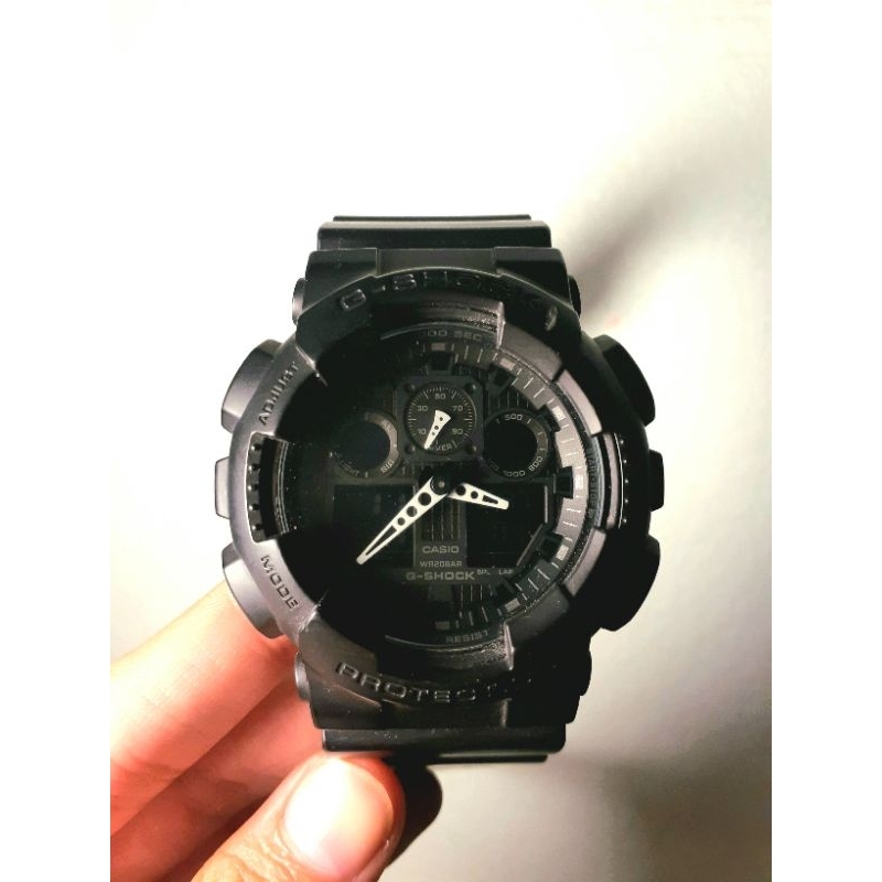 G-SHOCKนาฬิกาข้อมือCASIOของแท้100%มือสองสภาพดีรุ่น GA-100 WETER RESIST 20 BAR