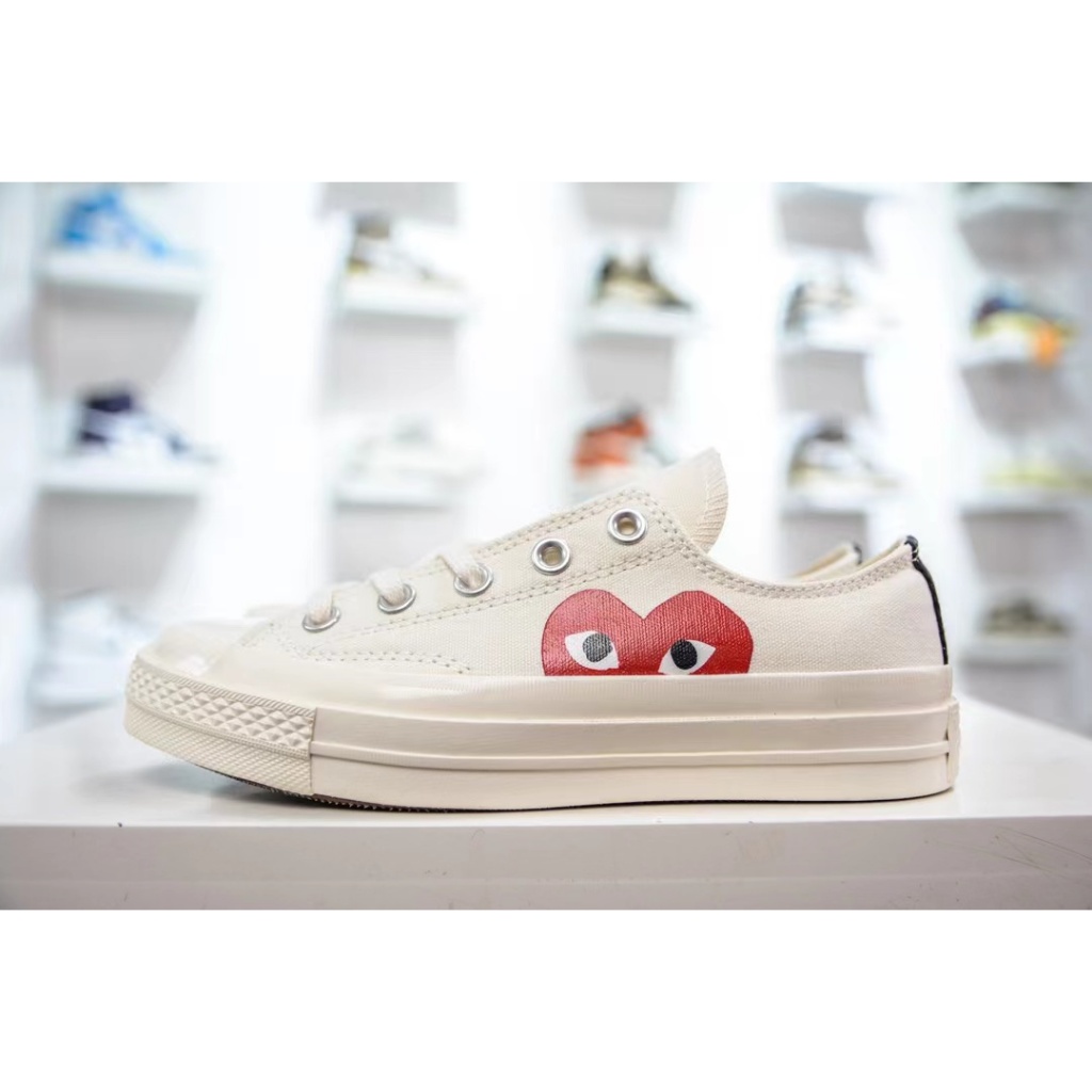 ของแท้ 100%CDG Play X Converse Chuck Taylor All Star 1970s สหพันธ์สินค้ารองเท้าผ้า