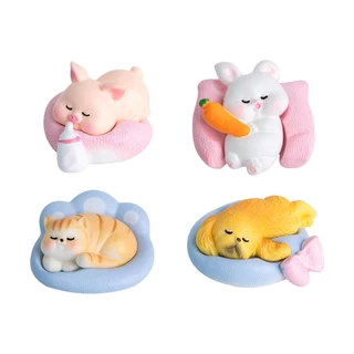 A025 ตุ๊กตาจิ๋ว ตุ๊กตุ่นจิ๋ว ตุ๊กตาสัตว์น้อย แมว สุนัข หมู กระต่าย สำหรับตกแต่งสวนถาด แต่งสวนจิ๋ว แต่งบ้าน แต่งเค้ก