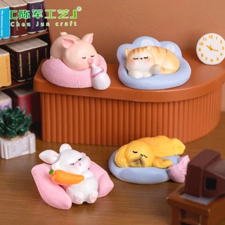 A025 ตุ๊กตาจิ๋ว ตุ๊กตุ่นจิ๋ว ตุ๊กตาสัตว์น้อย แมว สุนัข หมู กระต่าย สำหรับตกแต่งสวนถาด แต่งสวนจิ๋ว แต่งบ้าน แต่งเค้ก