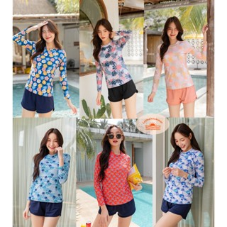 🌈Letmeinsummers🌈 ใหม่! APPARELชุดว่ายน้ำผู้หญิงแขนยาวกันยูวี…