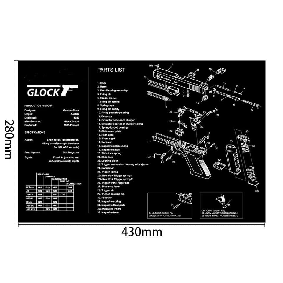 แผ่นรองเมาส์ แผ่นรองทำความสะอาด Glock Sig