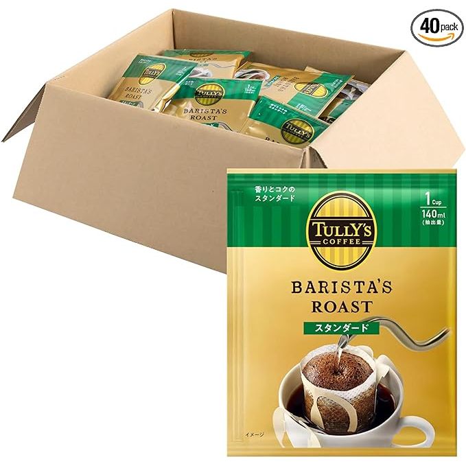 Tully's Coffee กาแฟดริป (สแตนดาร์ด) 9.0กรัม x 40 ถุง Barista's Roast [ส่งตรงจากญี่ปุ่น]