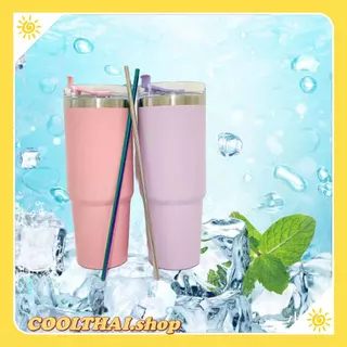 หลอด BEAR สเเตนเลส304 มีแปรงล้าง ไม่ขึ้นสนิม ใช้กับแก้วขนาด 30 และ 20 ออนซ์/890ml ฟางเส้นตรง ฟางงอ