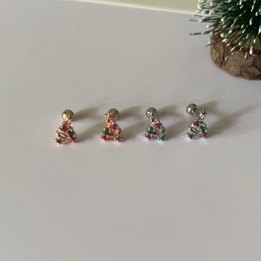 285-littlegirl gifts-Christmas tree Piercing s925(ราคาต่อชิ้น)