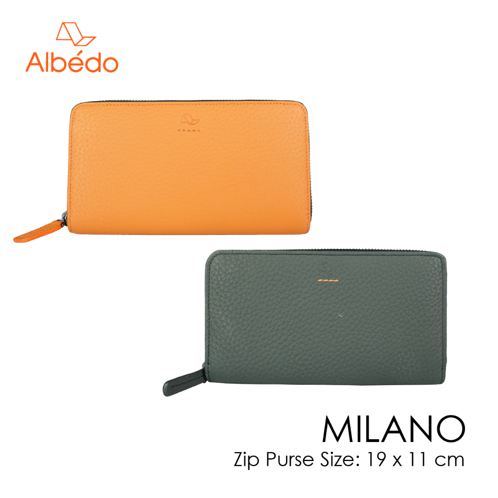 [Albedo] MILANO ZIP PURSE กระเป๋าสตางค์ใบยาว หนังแท้ รุ่น MILANO - ABML01374/ABML01396