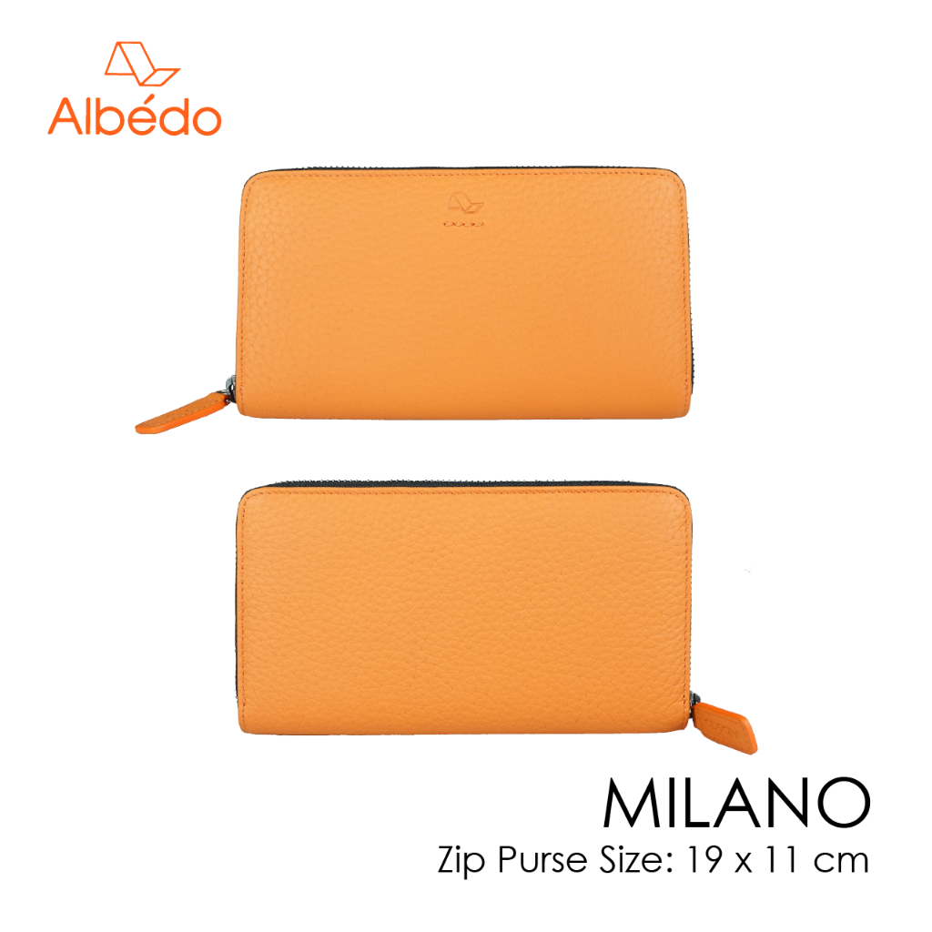 [Albedo] MILANO ZIP PURSE กระเป๋าสตางค์ใบยาว หนังแท้ รุ่น MILANO - ABML01374/ABML01396