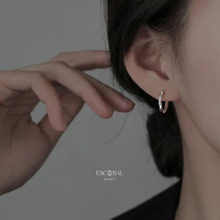 ESCOBAL ต่างหูเงิน Zircon Tpiral ตุ้มหูเงินแท้ ต่างหูเงินแท้925 ตุ้มหูเพชร Moissanite วาเลนไทน์
