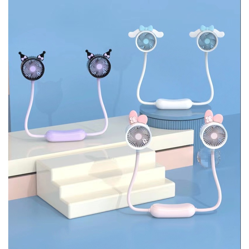 พร้อมส่ง!!พัดลมคล้องคอดีไซน์สวย รุ่นFQ1530 พัดลมลายน่ารัก น้ำหนักเบา พัดลม mini ใช้งานง่ายCARTOON NE