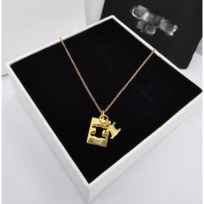 CL Separables Interlocked Pendant สร้อยคอ โชว์โลโก้ งานเลเซอร์ งานสวยอะไหล่ทอง ปั๊มทุกจุด สวยมาก ภาพงานจริง