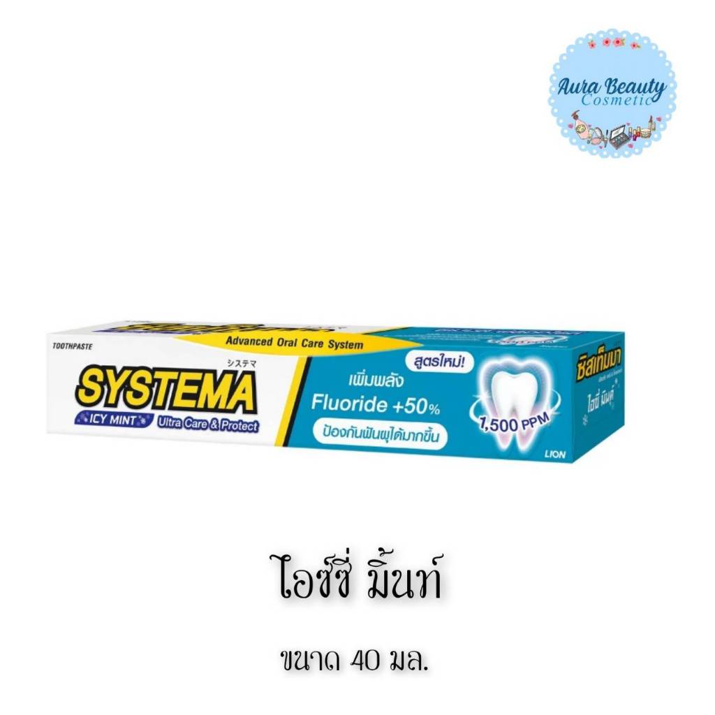 📍 (1 กล่อง) Systema Toothpaste Icy Mint 40g ซิสเท็มมา ยาสีฟันสูตรไอซ์ซี่ มิ้นท์ เย็นสดชื่น