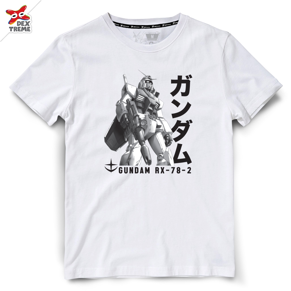 Dextreme เสื้อยืด กันดั้ม (GDRX-003) ลาย Tees Gundam RX78-2 สีขาว สีดำ