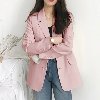 SUNBALEE 🖤 SUIT เสื้อสูท blazer เสื้อสูทแฟชั่น S-4XL สำหรับผู้หญิง สีพื้น มีกระเป๋าหน้า ใส่ได้หลายงาน สินค้าพร้อมส่ง