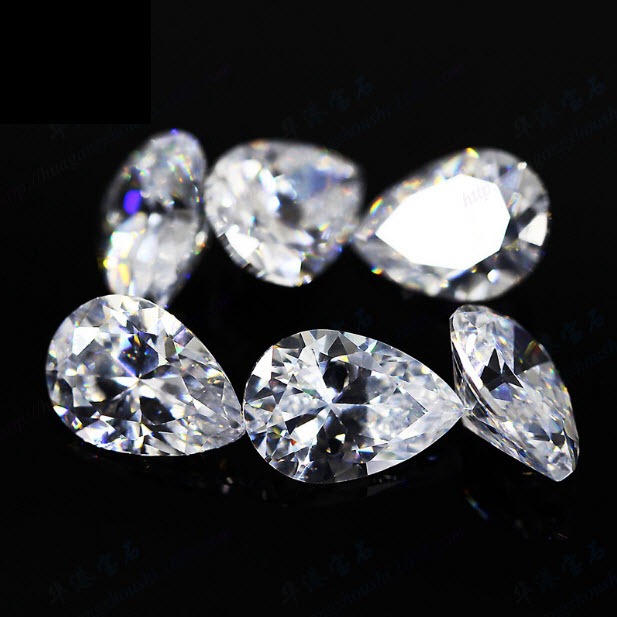 💎CZ หยดน้ำ 3AAA เพชรสังเคราะห์ เพชรเทียม พลอยเลียนแบบธรรมชาติ ก้นแหลม ไม่ธรรมชาติ