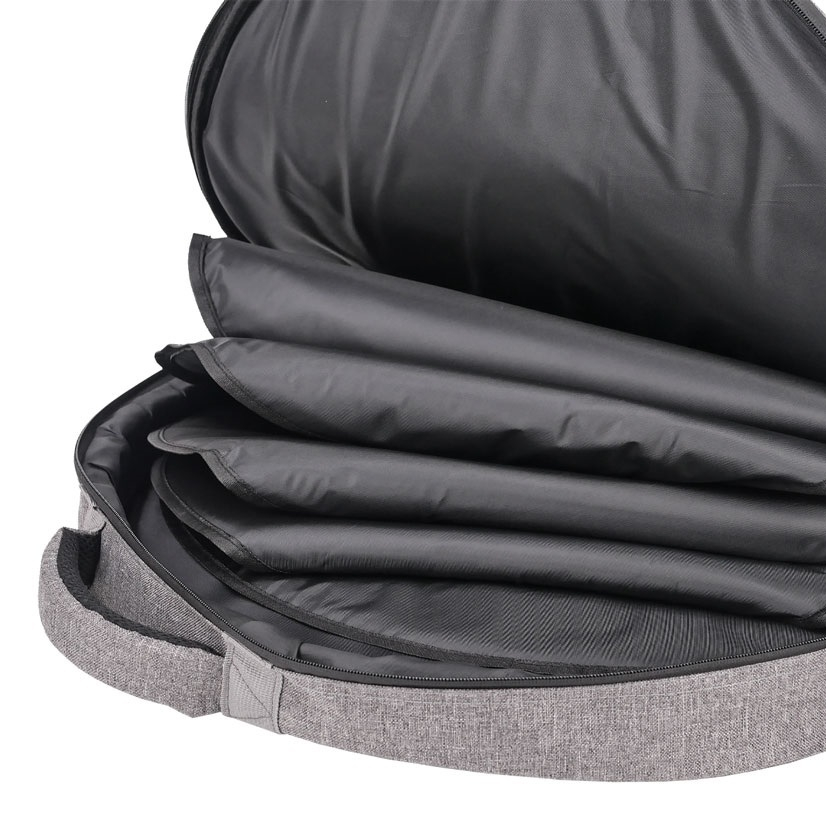 [ส่งด่วน!] กระเป๋าแฉกลม D&J AX-60 สียีนส์เทา บุโฟม EPE หนา 12 มม. กันกระแทกดี กระเป๋าฉาบ กระเป๋าใส่แฉ มีสายสะพาย/หูหิ้ว