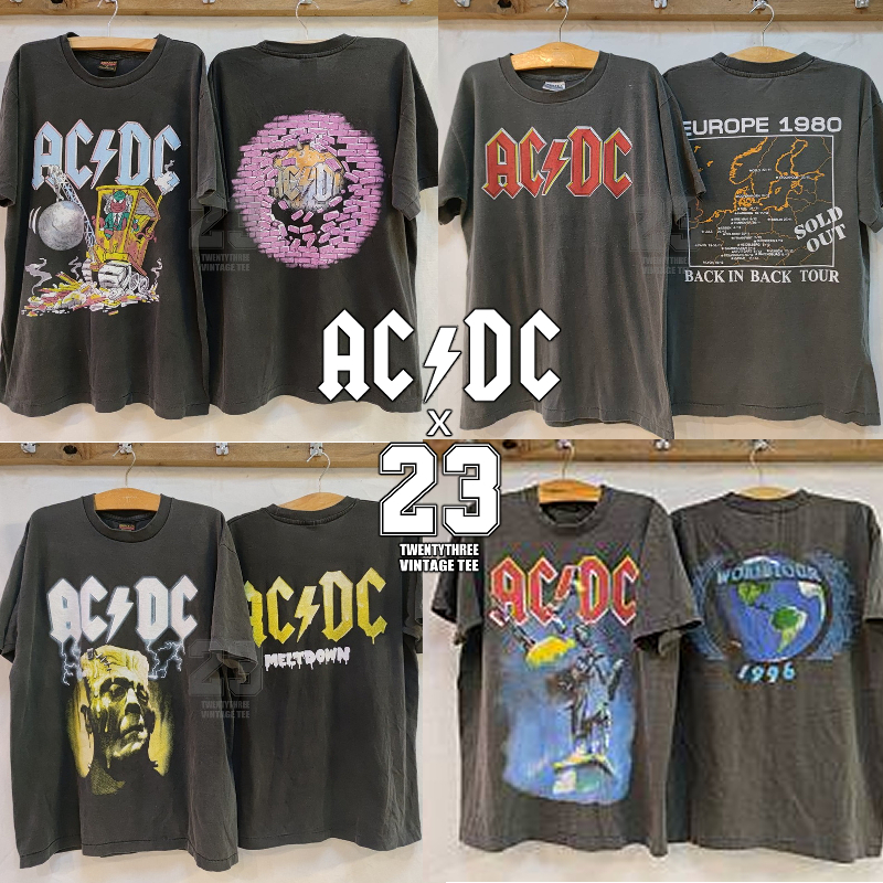 [ 23 ] X [ ACDC ] Bio Washed ฟอกไบโอ นุ่มมาก เฟดสวย วินเทจ เสื้อวงร๊อค ทัวร์ 23 vintage shirt