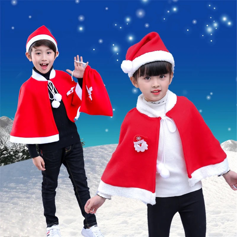 พร้อมส่ง ผ้าคลุมเด็ก แซนต้า ผ้าคลุมแซนตี้ ผ้าคลุมคริสต์มาส Christmas