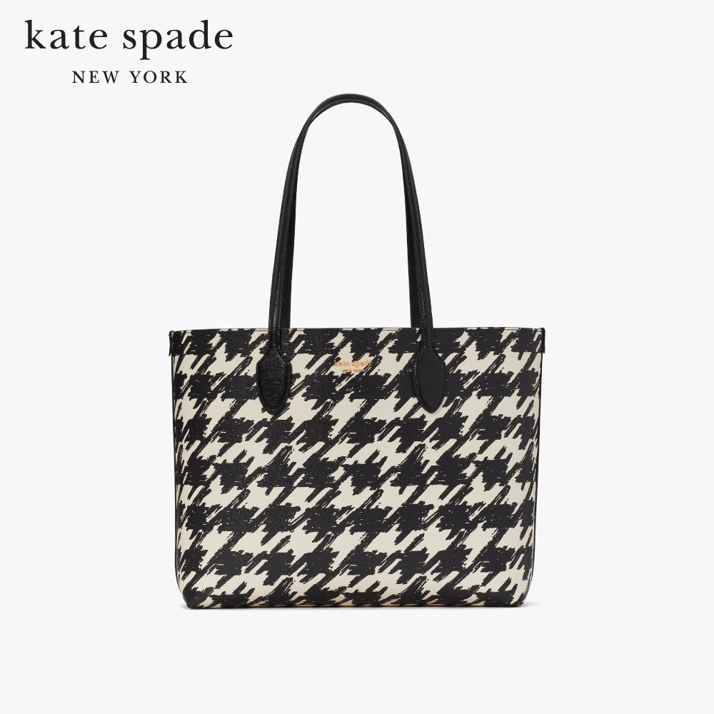 KATE SPADE NEW YORK BLEECKER PAINTERLY HOUNDSTOOTH LARGE TOTE KD001 กระเป๋าถือ